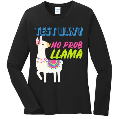 Test Day? No Probllama  Ladies Long Sleeve Shirt