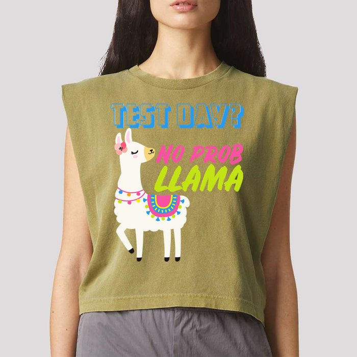 Test Day? No Probllama  Garment-Dyed Women's Muscle Tee