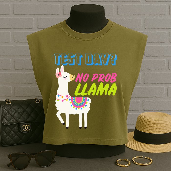 Test Day? No Probllama  Garment-Dyed Women's Muscle Tee