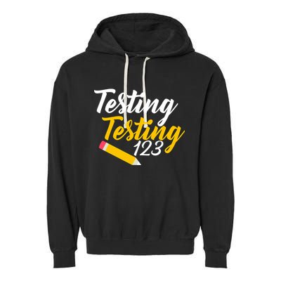 Testing Testing 123 Pencil Garment-Dyed Fleece Hoodie