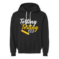 Testing Testing 123 Pencil Garment-Dyed Fleece Hoodie