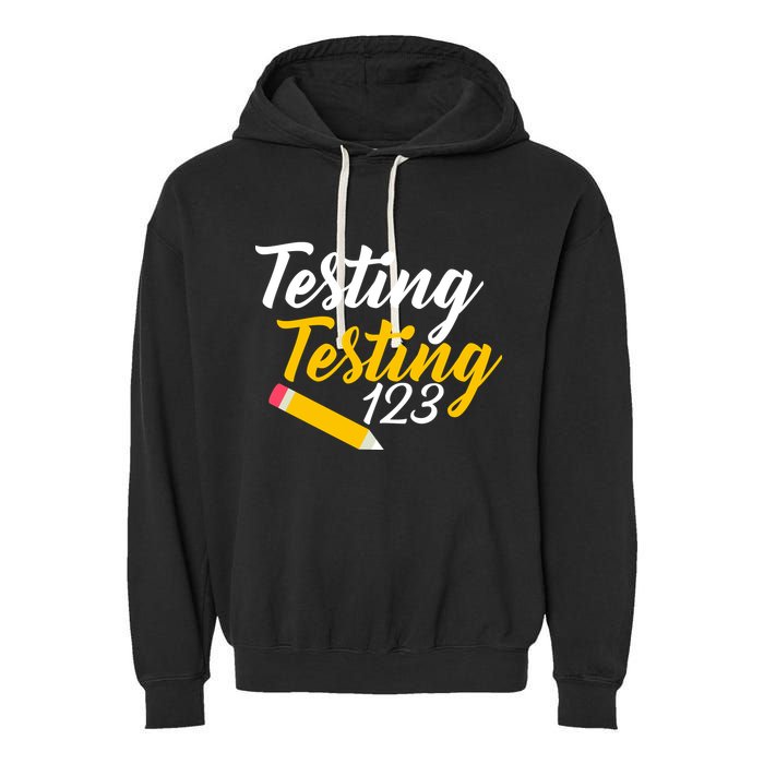 Testing Testing 123 Pencil Garment-Dyed Fleece Hoodie
