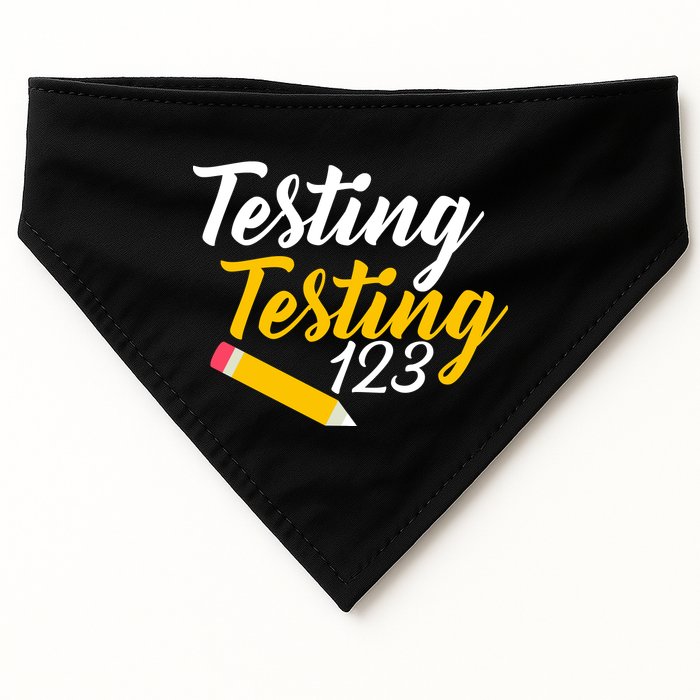 Testing Testing 123 Pencil USA-Made Doggie Bandana