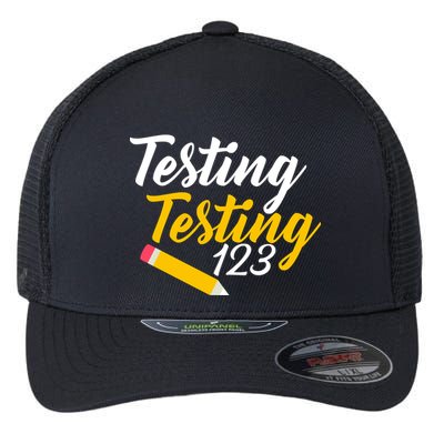 Testing Testing 123 Pencil Flexfit Unipanel Trucker Cap