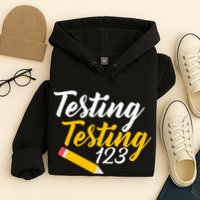 Testing Testing 123 Pencil Hoodie