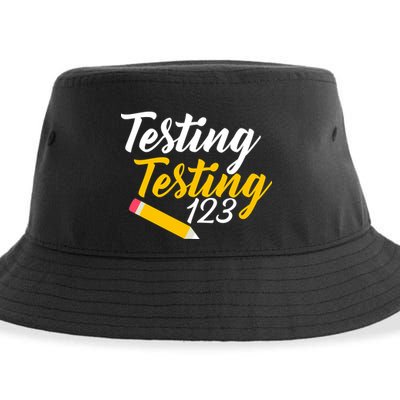Testing Testing 123 Pencil Sustainable Bucket Hat