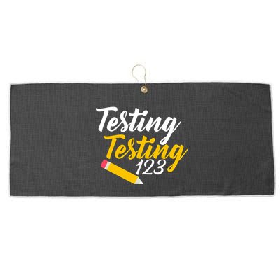 Testing Testing 123 Pencil Large Microfiber Waffle Golf Towel