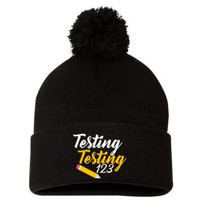 Testing Testing 123 Pencil Pom Pom 12in Knit Beanie