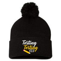 Testing Testing 123 Pencil Pom Pom 12in Knit Beanie