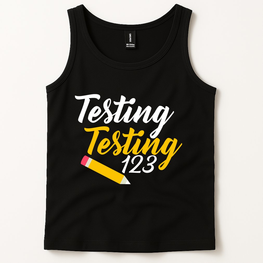 Testing Testing 123 Pencil Tank Top