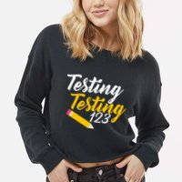 Testing Testing 123 Pencil Cropped Pullover Crew