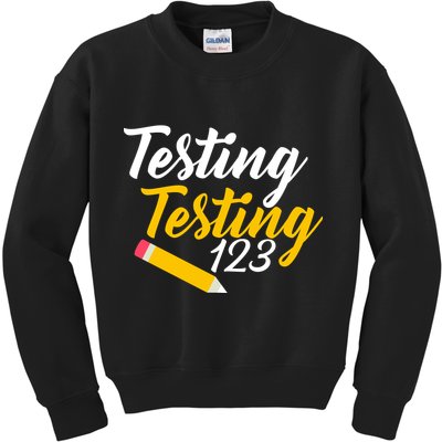 Testing Testing 123 Pencil Kids Sweatshirt