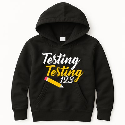 Testing Testing 123 Pencil Kids Hoodie