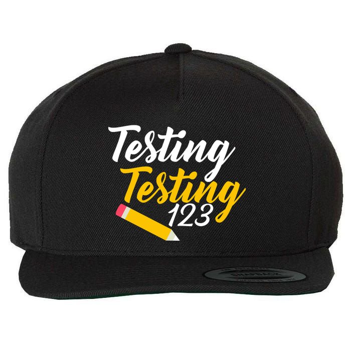 Testing Testing 123 Pencil Wool Snapback Cap