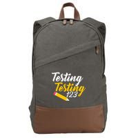 Testing Testing 123 Pencil Cotton Canvas Backpack