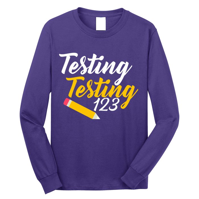 Testing Testing 123 Pencil Long Sleeve Shirt