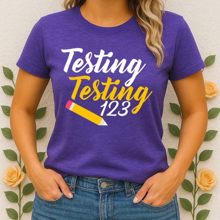 Testing Testing 123 Pencil Womens T-Shirt