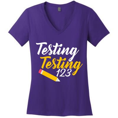 Testing Testing 123 Pencil Women's V-Neck T-Shirt
