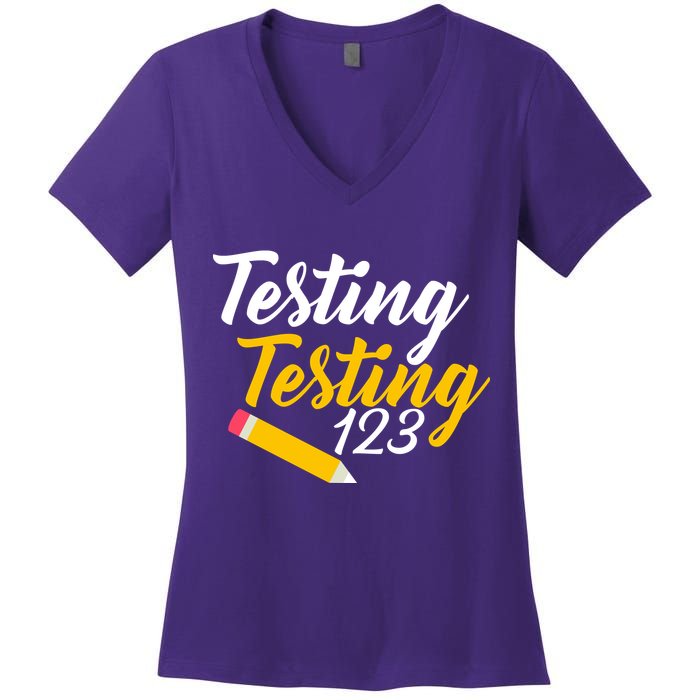 Testing Testing 123 Pencil Women's V-Neck T-Shirt