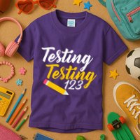 Testing Testing 123 Pencil Kids T-Shirt