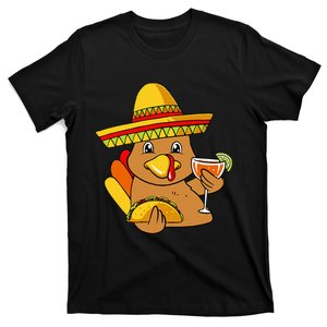 Turkey Eating Taco Thanksgiving Day Mexican Food Fall Autumn T-Shirt