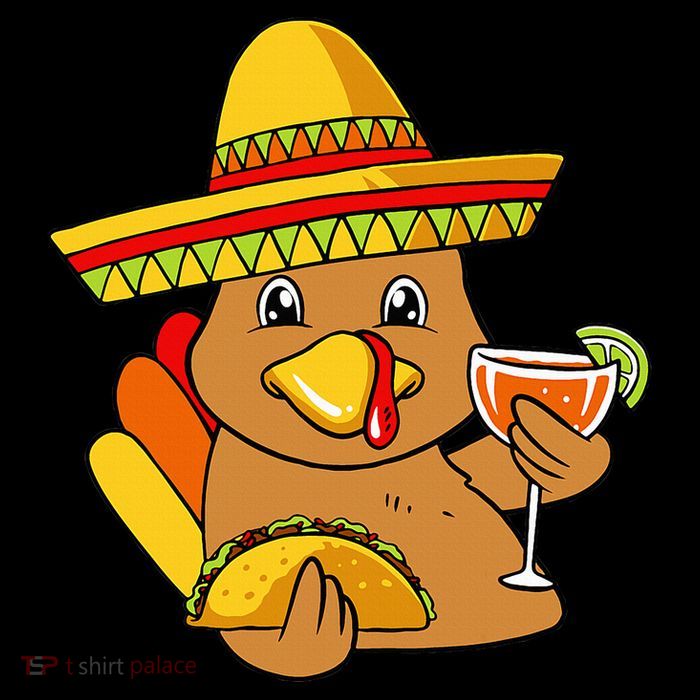 Turkey Eating Taco Thanksgiving Day Mexican Food Fall Autumn T-Shirt