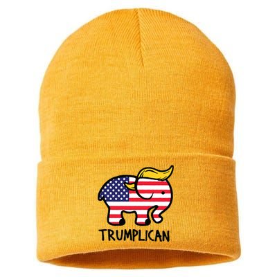 Trumplican Elephant Trump Funny Republican Ultra Maga 2024 Sustainable Knit Beanie