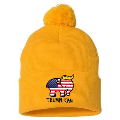 Trumplican Elephant Trump Funny Republican Ultra Maga 2024 Pom Pom 12in Knit Beanie