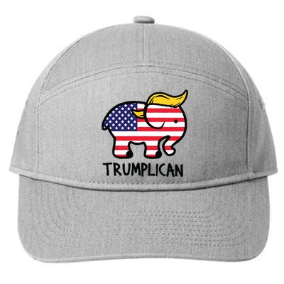 Trumplican Elephant Trump Funny Republican Ultra Maga 2024 7-Panel Snapback Hat