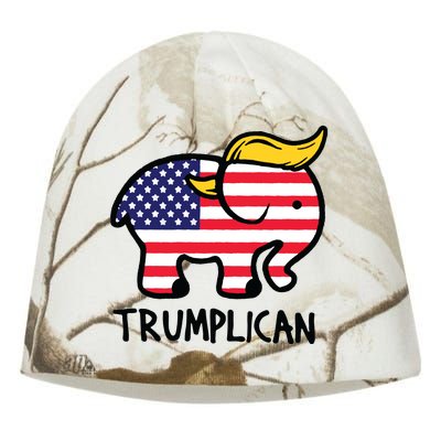 Trumplican Elephant Trump Funny Republican Ultra Maga 2024 Kati - Camo Knit Beanie