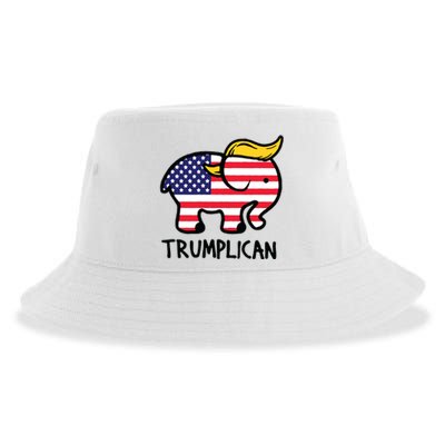 Trumplican Elephant Trump Funny Republican Ultra Maga 2024 Sustainable Bucket Hat