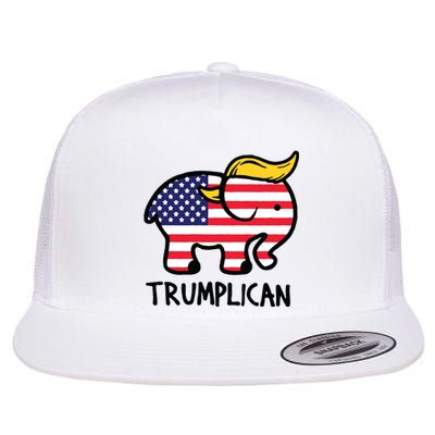 Trumplican Elephant Trump Funny Republican Ultra Maga 2024 Flat Bill Trucker Hat