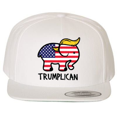 Trumplican Elephant Trump Funny Republican Ultra Maga 2024 Wool Snapback Cap