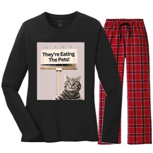 TheyRe Eating The Pets / Dogs Cats / We Are Not Going Back Women's Long Sleeve Flannel Pajama Set 