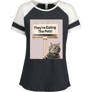 TheyRe Eating The Pets / Dogs Cats / We Are Not Going Back Enza Ladies Jersey Colorblock Tee