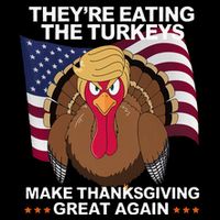 TheyRe Eating The Turkeys Funny Turkey Thanksgiving Drawstring Bag