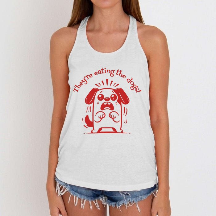 TheyRe Eating The Dogs Women's Knotted Racerback Tank