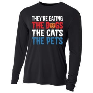 TheyRe Eating The Dogs The Cats The Pets Halloween Cooling Performance Long Sleeve Crew