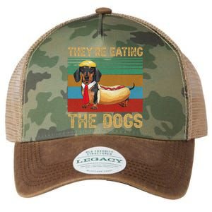 They’Re Eating The Dogs 2024 Retro Funny Dachshund Weiner Gift Legacy Tie Dye Trucker Hat