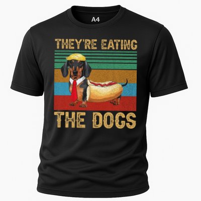 They’Re Eating The Dogs 2024 Retro Funny Dachshund Weiner Gift Performance Shirt