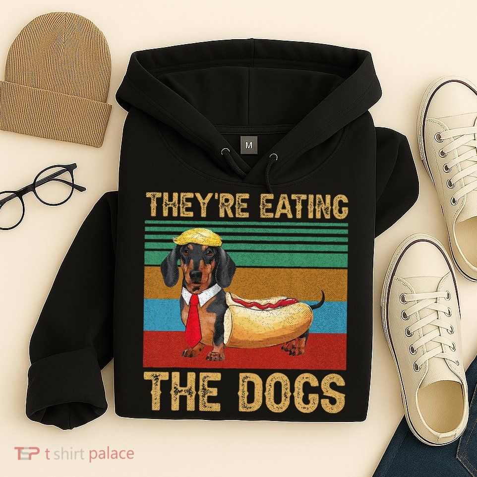 They’Re Eating The Dogs 2024 Retro Funny Dachshund Weiner Gift Hoodie