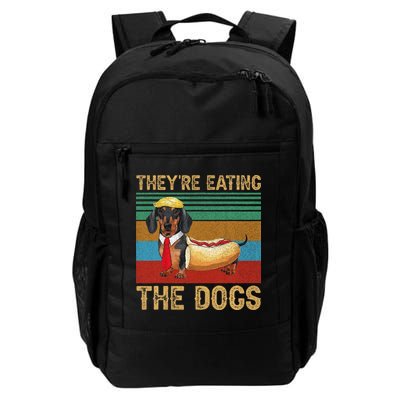 They’Re Eating The Dogs 2024 Retro Funny Dachshund Weiner Gift Backpack