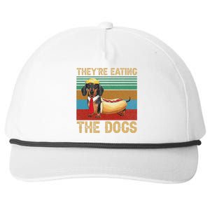 They’Re Eating The Dogs 2024 Retro Funny Dachshund Weiner Gift Snapback Five-Panel Rope Hat