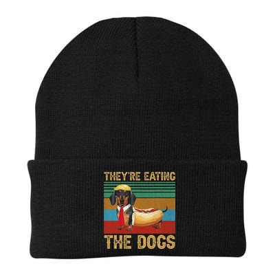 They’Re Eating The Dogs 2024 Retro Funny Dachshund Weiner Gift Beanie