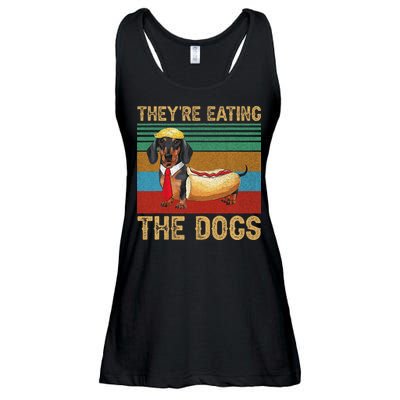 They’Re Eating The Dogs 2024 Retro Funny Dachshund Weiner Gift Ladies Essential Flowy Tank
