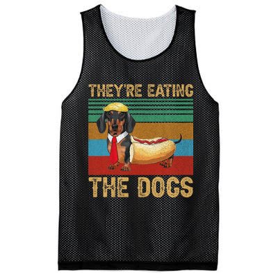They’Re Eating The Dogs 2024 Retro Funny Dachshund Weiner Gift Mesh Reversible Basketball Jersey Tank
