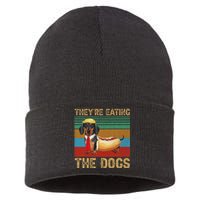 They’Re Eating The Dogs 2024 Retro Funny Dachshund Weiner Gift Sustainable Knit Beanie