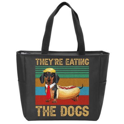 They’Re Eating The Dogs 2024 Retro Funny Dachshund Weiner Gift Zip Tote Bag