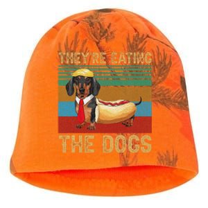 They’Re Eating The Dogs 2024 Retro Funny Dachshund Weiner Gift Kati - Camo Knit Beanie