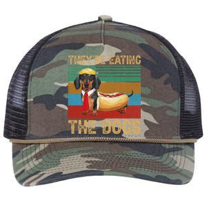 They’Re Eating The Dogs 2024 Retro Funny Dachshund Weiner Gift Retro Rope Trucker Hat Cap